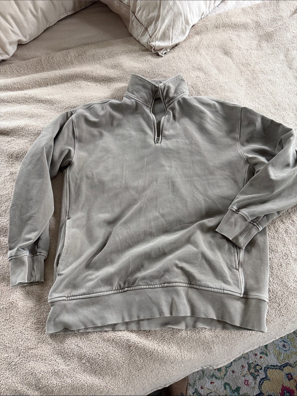 Athleta Forever Fleece Quarter Zip - Slate Gray
